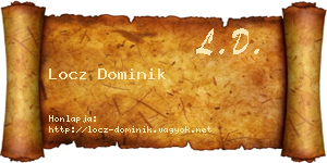 Locz Dominik névjegykártya